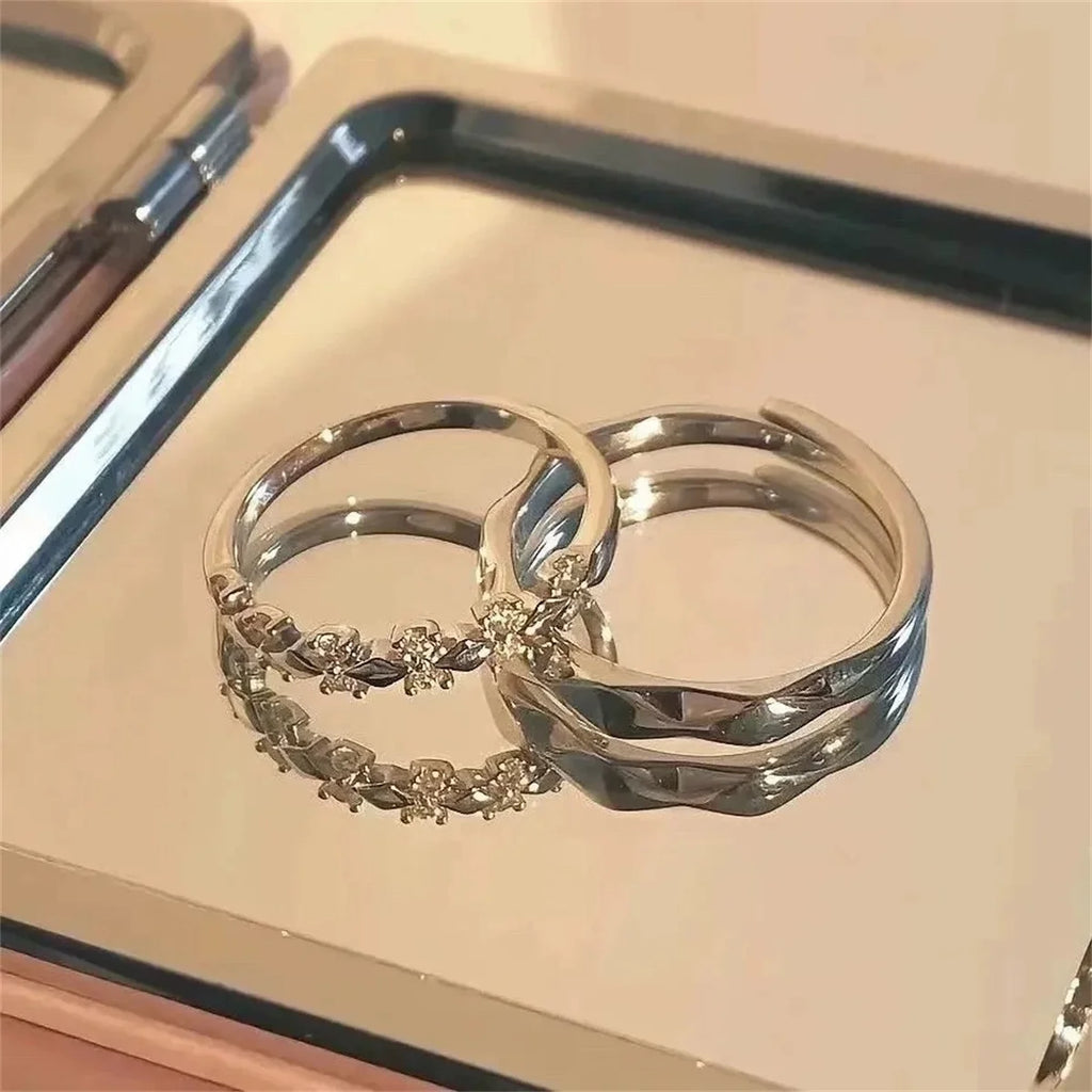 Y2K Shiny Star Cross Irregular Crystal Rings for Men Women Hiphop Zircon Cross Open Ring Punk Unisex Couple Rings Party Jewelry Qme
