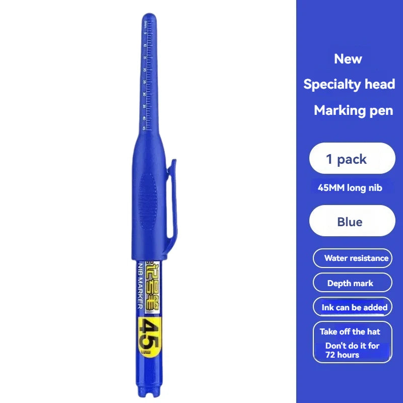 Black Blue White Ink Waterproof Deep Hole Marker Pens Long Nib Head
