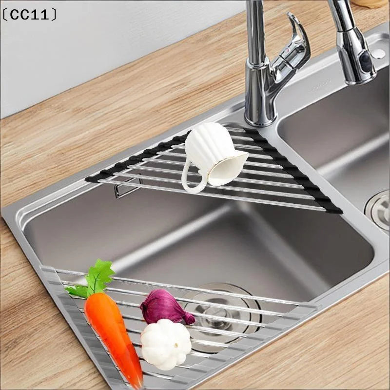 Roll Up Triangle Dish Drying Rack Kitchen Sink Organizer Corner Over Qme