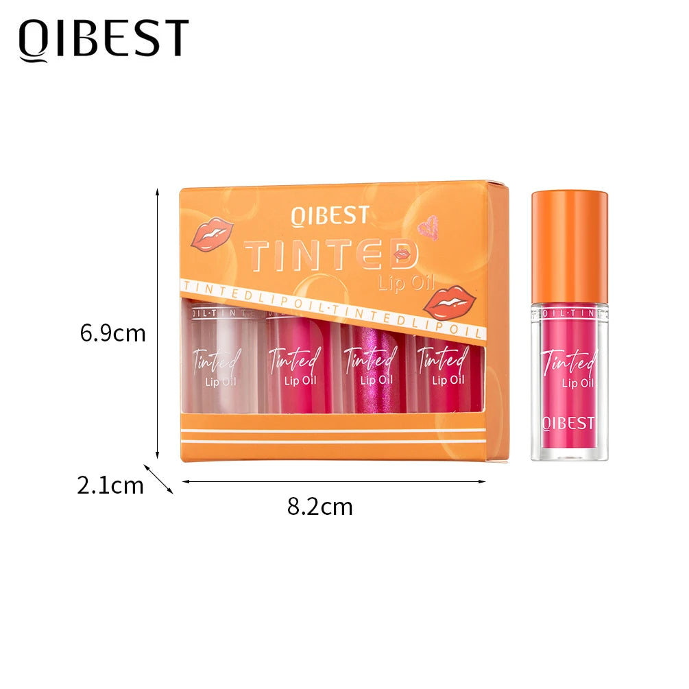 QIBEST Transparent Mirror Water Gloss Lip Gloss Moisturizing Liquid Lipstick Crystal Jelly Lip Oil Plumping Lip Tint Balm Makeup Qme