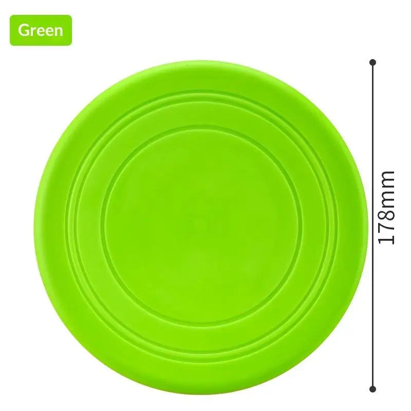 Interactive Silicone Flying Saucer Toy Dogs Cats Chew Resistant Disc Qme Green