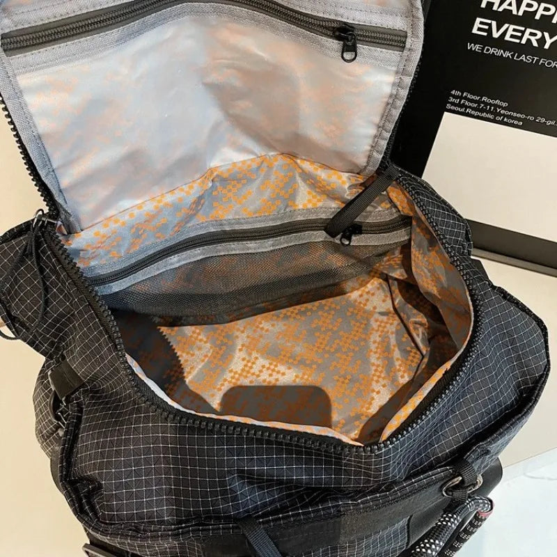 Adventure-ready Gym Travel Bag Waterproof Nylon Grid Duffel Dry Wet Qme