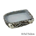 Imitation Stone Bowl Reptile Pet Feeding Water Bowls Safe Durable Qme 03