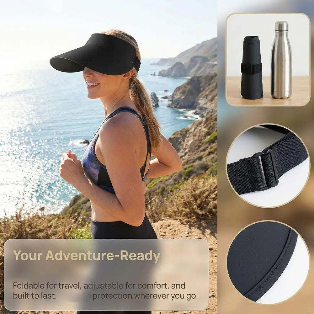 Seamless Wide Visor Brim Hat Sun UV Protection Empty Casual Fashion Qme