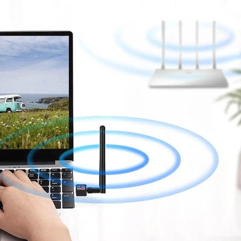 Usb Wireless Network Adapter AC1200 Wifi Receiver Desktop Computers Qme
