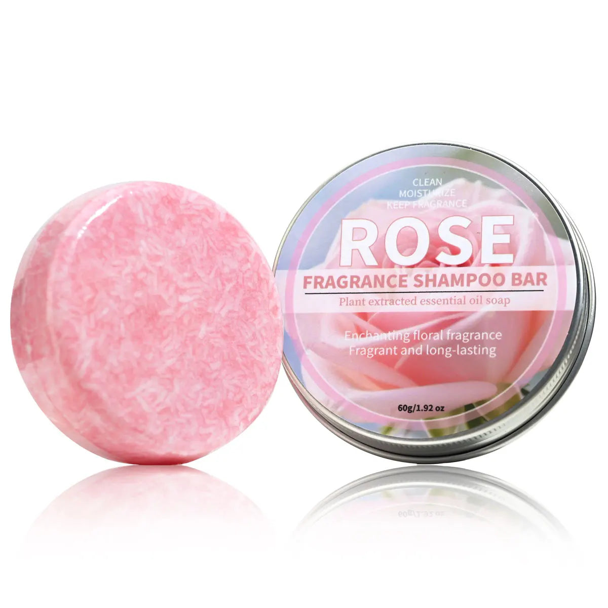 Pink Rose Essential Oil Shampoo Bar Plant Extract Essence Deep Qme