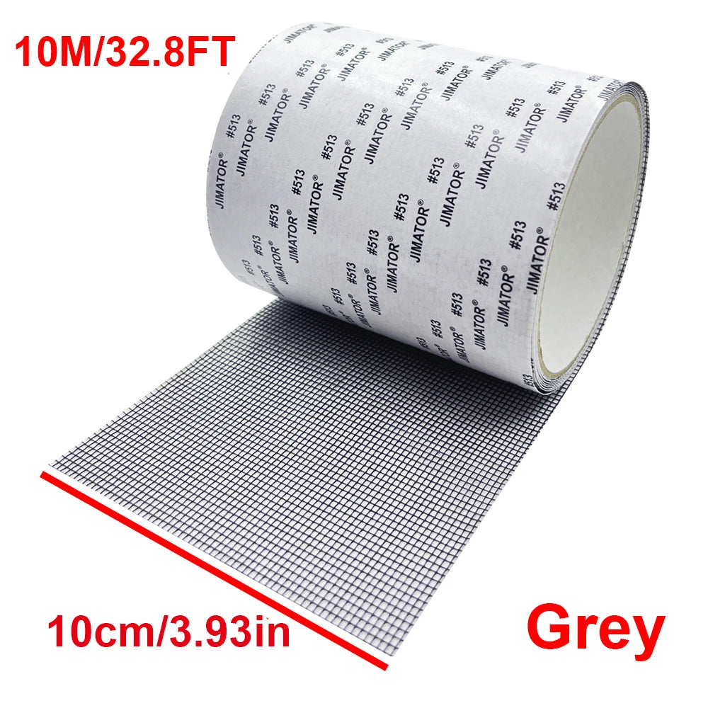 2/10m Window Mosquito Net Repair Tape Self-Adhesive Screen Repair Patch Strong Anti-Insect Fly Mesh Broken Holes Repair Tape Qme 10cmx10m Grey 1pc