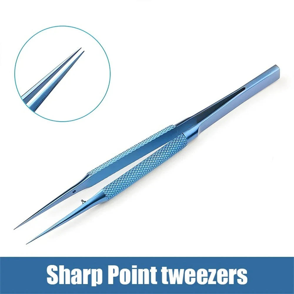 Precision Electronic Maintenance Tweezers Titanium Alloy Straight Curved Fly Wire Clamping Antimagnetic Tweezer Repair Accessory Qme straight heads