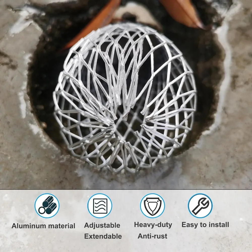 2/4/6Pcs Gutters Filte Mesh Aluminum Outdoor Leaf Debris Mud Gutter Guard Drain Net Cover Anti-blocking Gutter Cleaning Tools Qme
