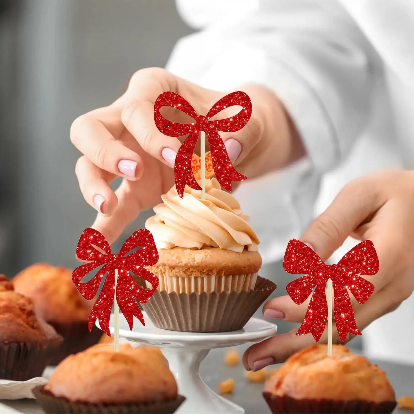 Cup Cake Topper Classic 24 Christmas Cupcake Toppers Home Event Qme