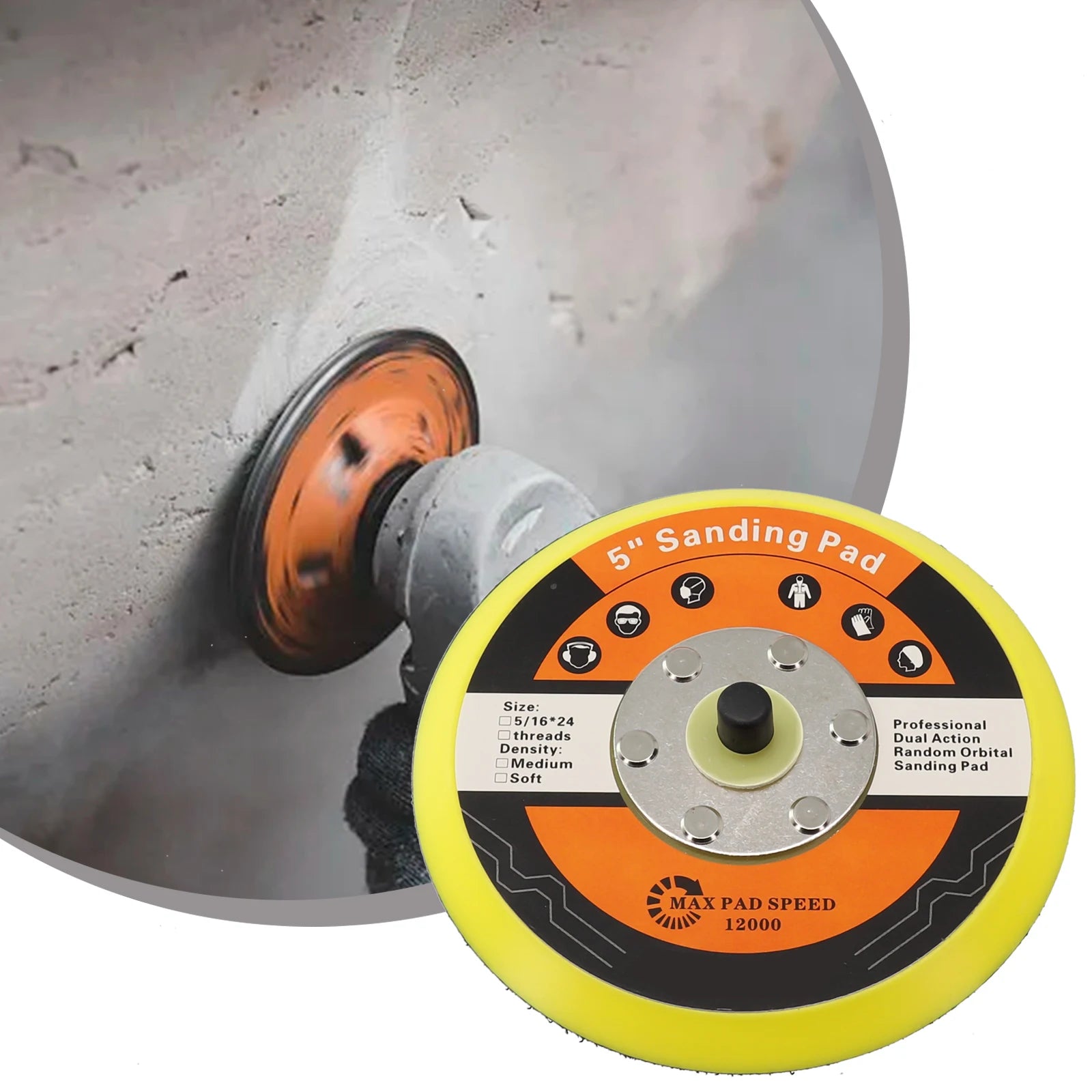 5Inch /125mm Sanding Pad DA Polish Backing Plate Sander Backing Pad Power Tool Accessories For Polishing & Grinding Qme Default Title