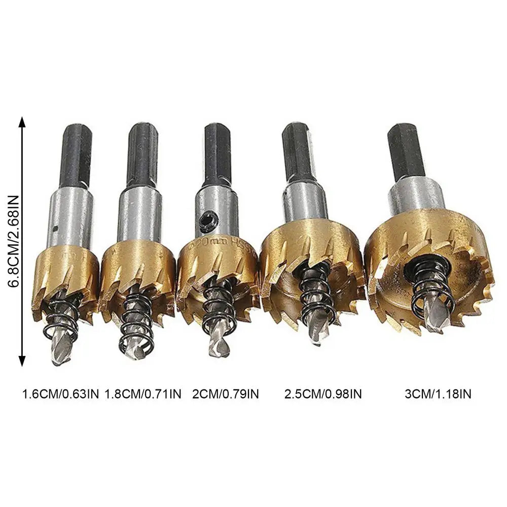 Hole Drill Bit 5 High-speed Wear-resistant Drilling Cutter Saw Door Qme China Mainland Gold