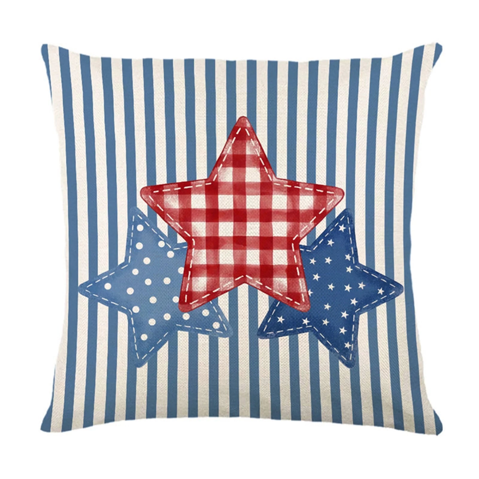 American 250th Anniversary Independence Day Theme Star Striped Pillow Case Sofa Cushion Holiday Party Decorative Cover Qme B One Size