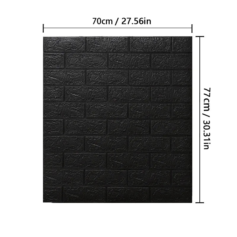 Waterproof 3D Brick Wallpaper 77cmx70cm Self Adhesive Wall Sticker Qme