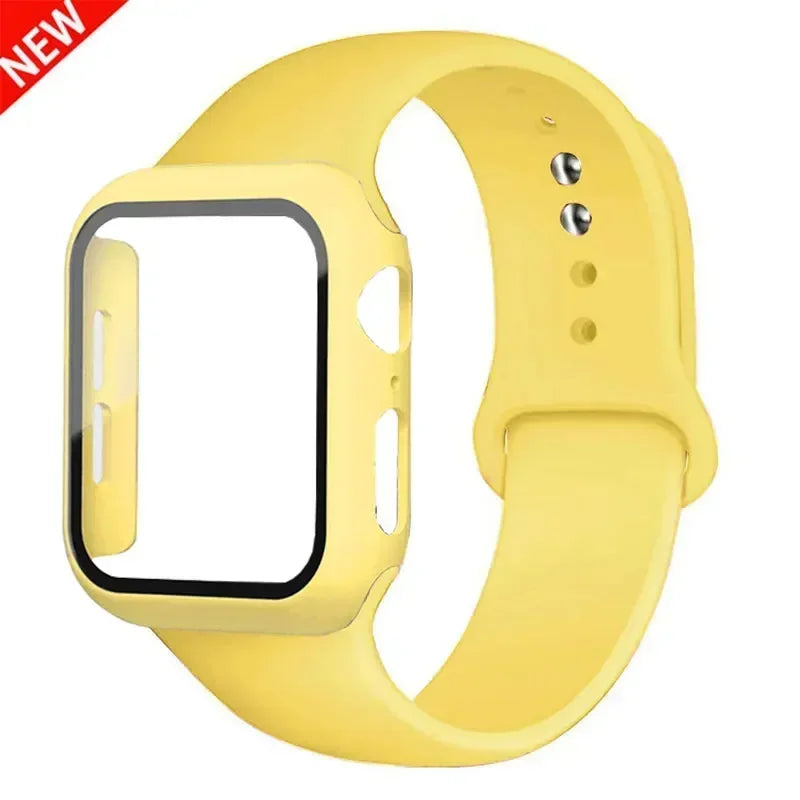 Glass+case+strap Apple Watch Band Screen Protectors IWatch Series 9 8