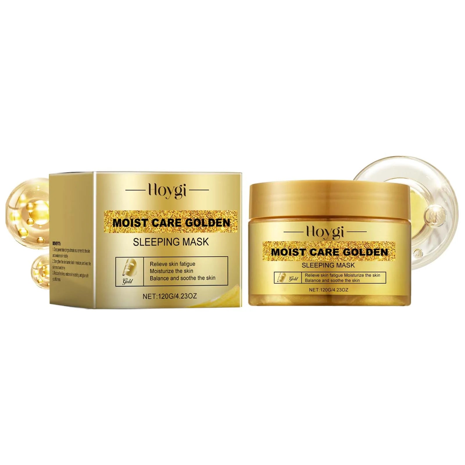 Gold Sleeping Masks Moisturizing Shrinkage Pore Lift Firm Fade Fine Lines Niacinamide Brightening Facial Skin Facial Masks Qme 1Pcs