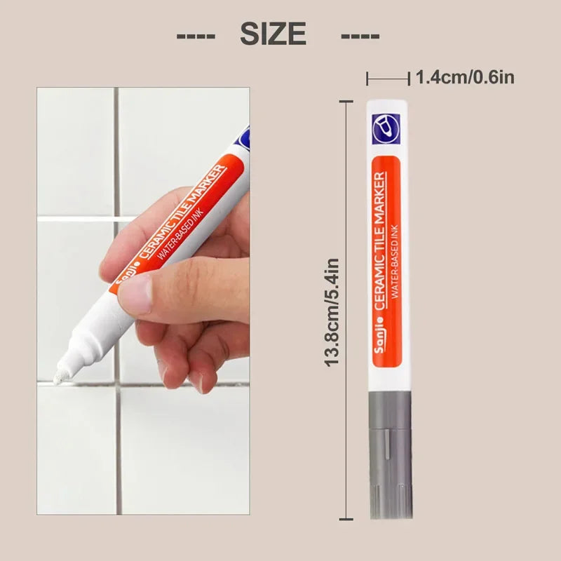 Waterproof Tile Marker Grout Pen Wall Seam for Floor Bathroom Kitchen Toilet Wall Seam Repair Black White Gold Silver Beige Qme