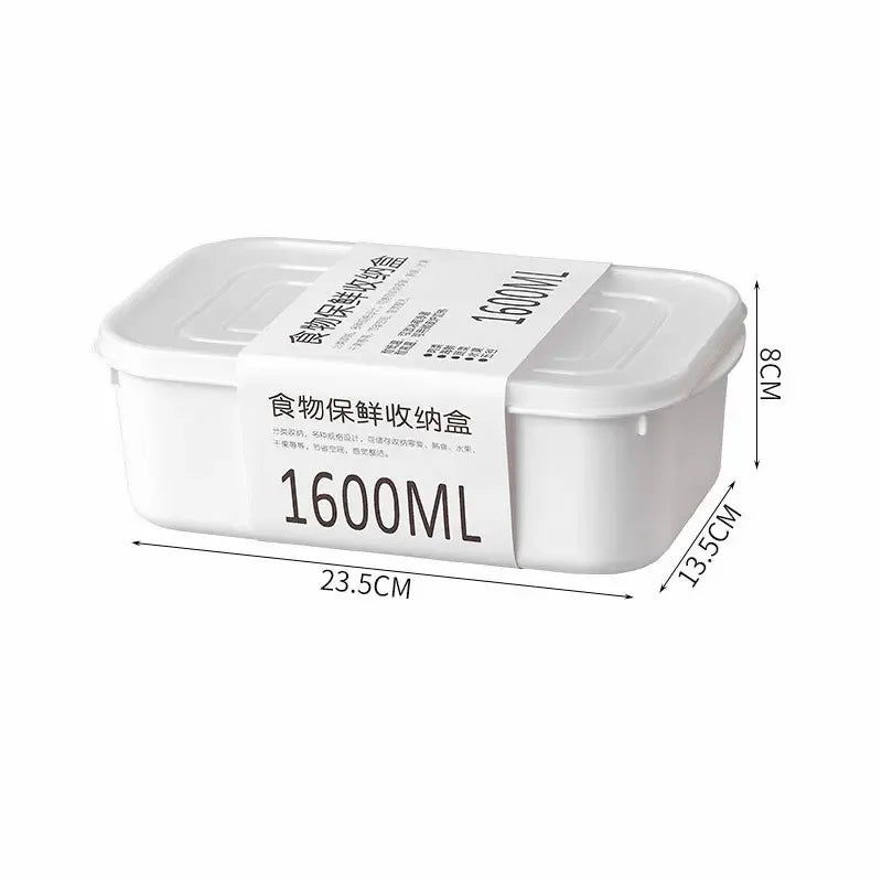 Kitchen Sealed Fresh Storage Containers 4 White Food Box Refrigerator Qme 1600ml