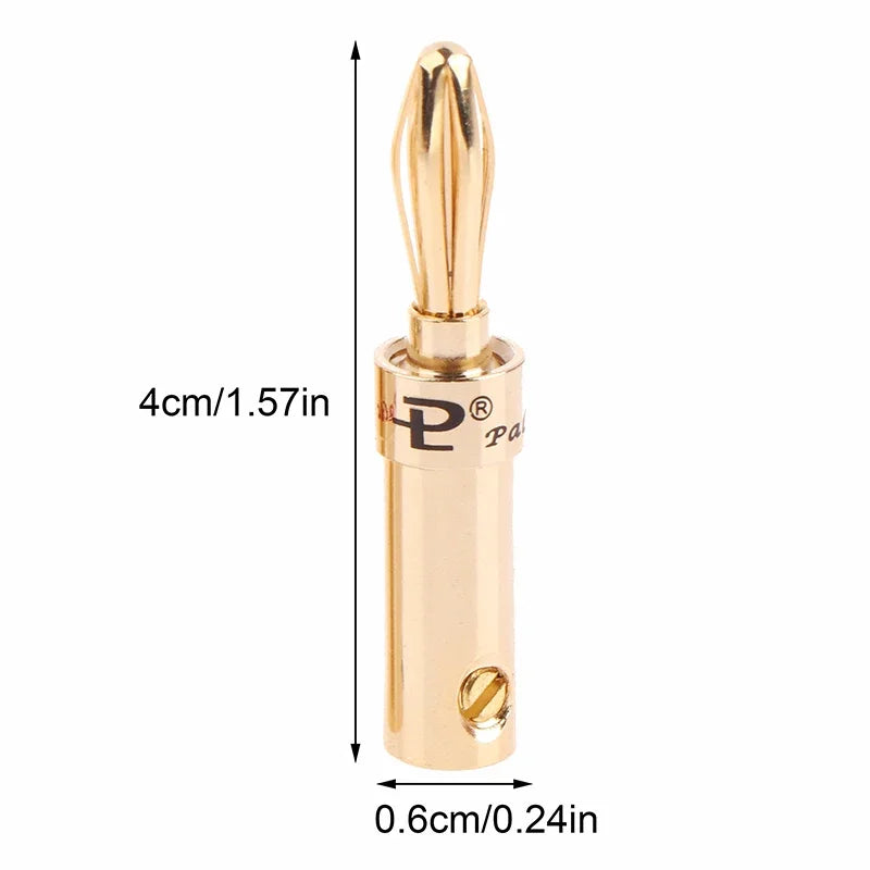 Gold-plated Copper Cross Banana Speaker Plug Connector Adapter Audio Qme