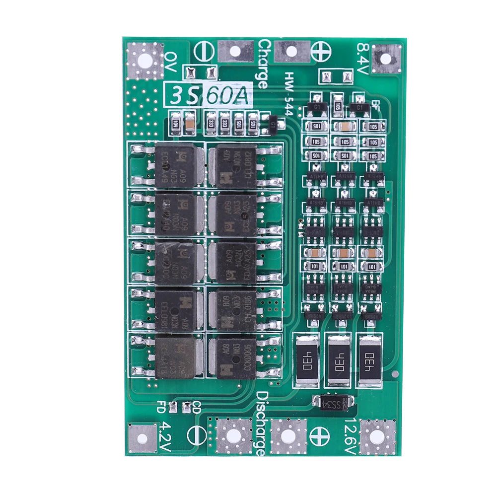 2S 3S 4S 20A 40A 60A Li-ion Lithium Battery Charger Protection Board 18650 BMS Drill Motor 11.1V 12V/14V 16.8V Enhance/Balance Qme 3S 60A Balance