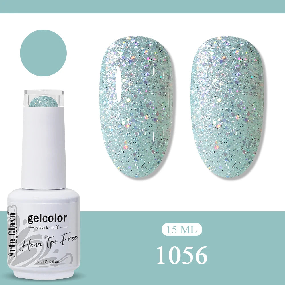 Arte Clavo Glitter Gel Nail Polish HEMA TPO Sliver Champagne