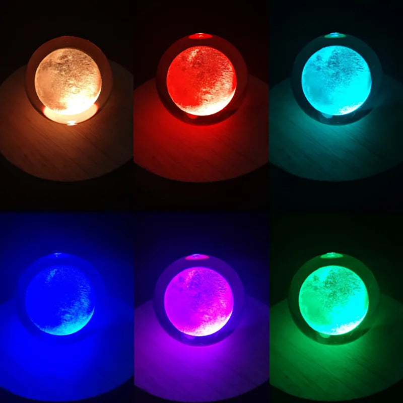 3D Colored Luminous Crystal Ball Astronomy Galaxy Crystal Sphere Beside Lamp Solar System Glassic Snow Globe Desktop Decorations Qme