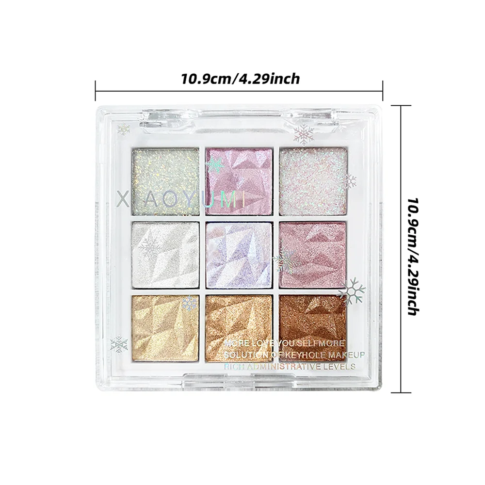 Christmas Snowflake 9-Color Eyeshadow Palette Matte Shimmer Glitter Qme