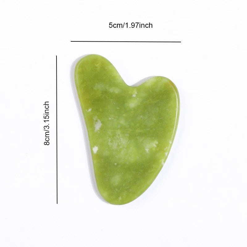 Heart Guasha Stone Face Rose Natural Jade Massage Tool Chin Nose Qme Green China Mainland