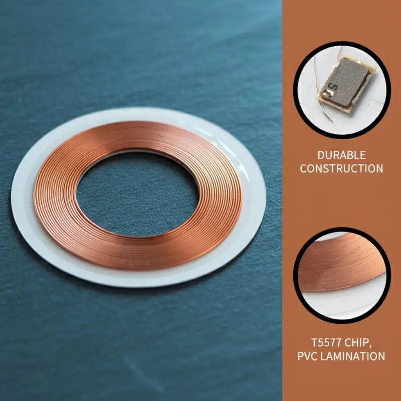 125KHz ID T5577 Writable Rewritable Copper Coil Coin Card Keyfob RFID Qme