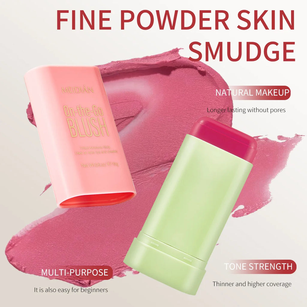 Durable Waterproof Powder Blusher Stick Vibrant Multi Options Rich Qme
