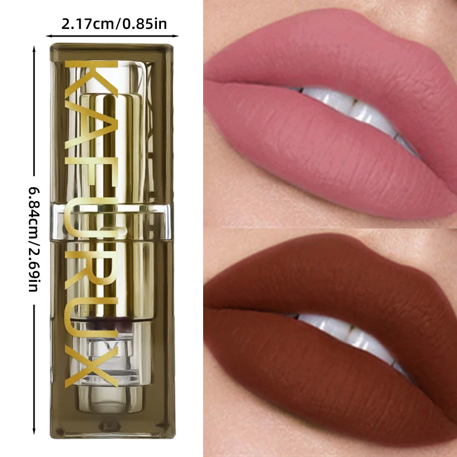 Two-tone Matte Lipstick Pink Waterproof Lip Makeup Easy Use Refill Qme