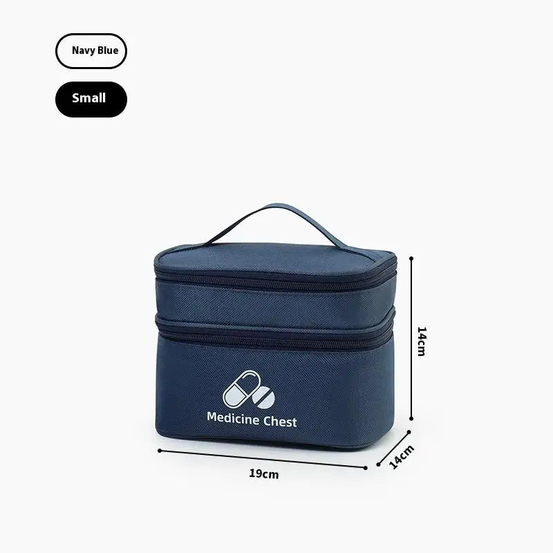 First Aid Home Travel Double Layer Classification Storage Drug Qme S Navy