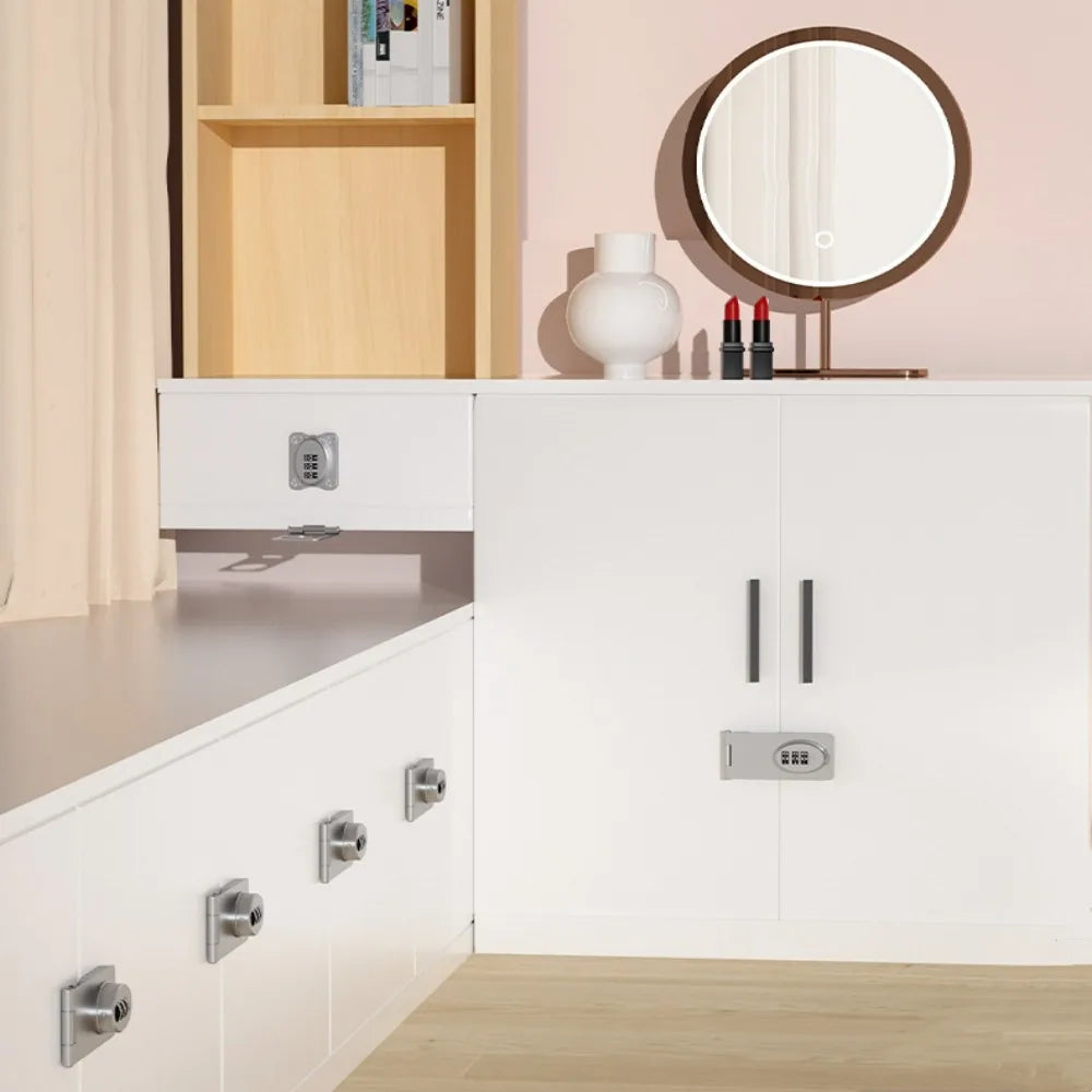 Double Drawer Password Lock Multifunctional No Punching Child Safety Lock for Wardrobe, Cabinet, Drawer Anti-theft Password Lock Qme