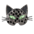 Sparkling Cat Head Brooches For Women Unisex 4-color Luxury Lovely Kitty Pets Animal Office Party Brooch Pins Gifts Qme D