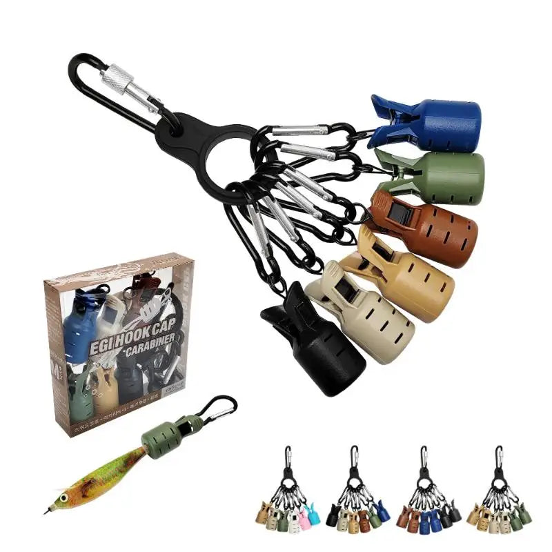 Fishing Lure Hook Cap Carabiner Anti-scratch Durable Multiple Colors Qme