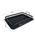 CC11Baking Tray Oil Frying Baking Pan Stainless Steel Non-stick Chips Qme Black