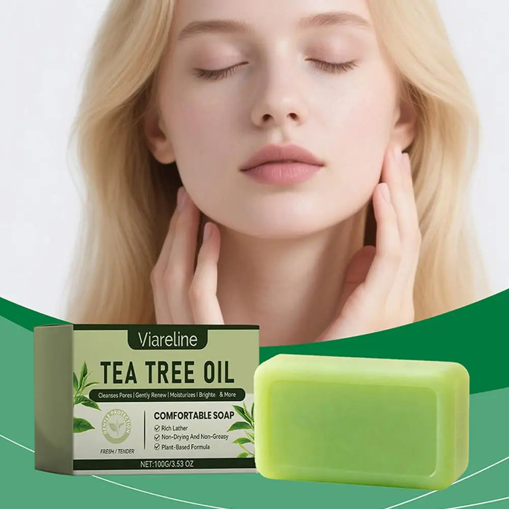 Handmade Soap Face Body Wash Tea Tree Oil Cleaning Gentle Exfoliating Qme