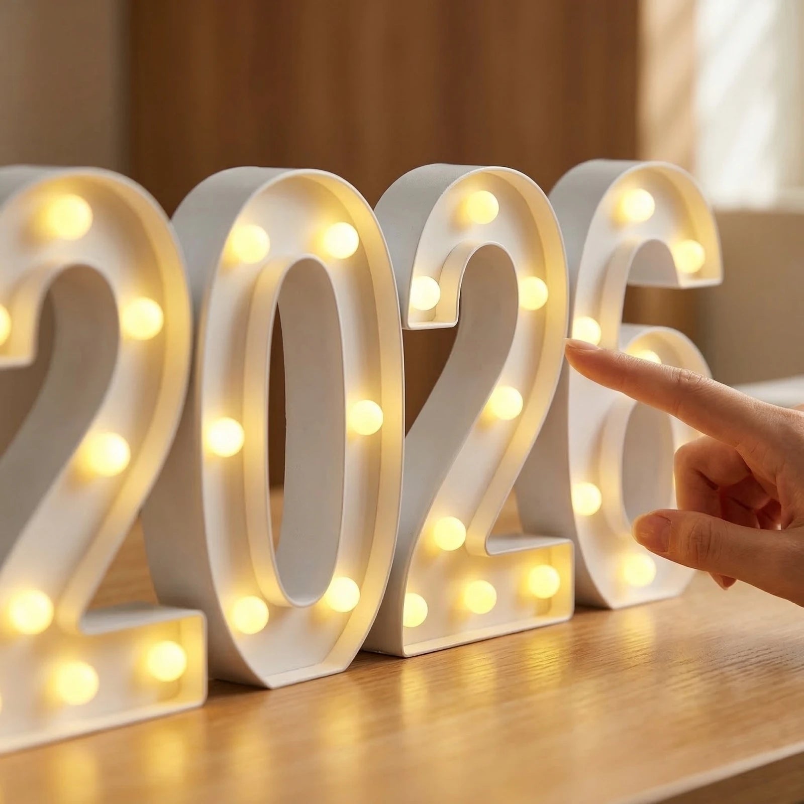 2026 Graduate 22cm LED Luminated Digital Letter Signboard Desktop Ornament Party New Year DIY Light Scene Decorative Props Qme