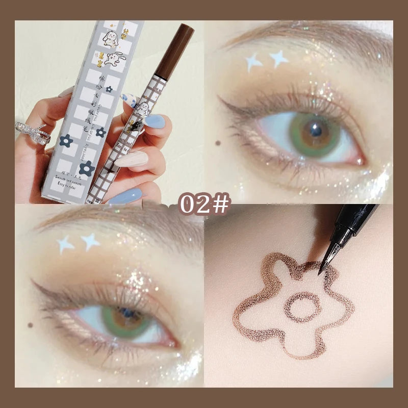Smooth Colorful Eyeliner Pencil Matte Waterproof Not Blooming Black Eyeliner Pen Long Lasting Liquid Eye Liner Makeup Cosmetics Qme 02