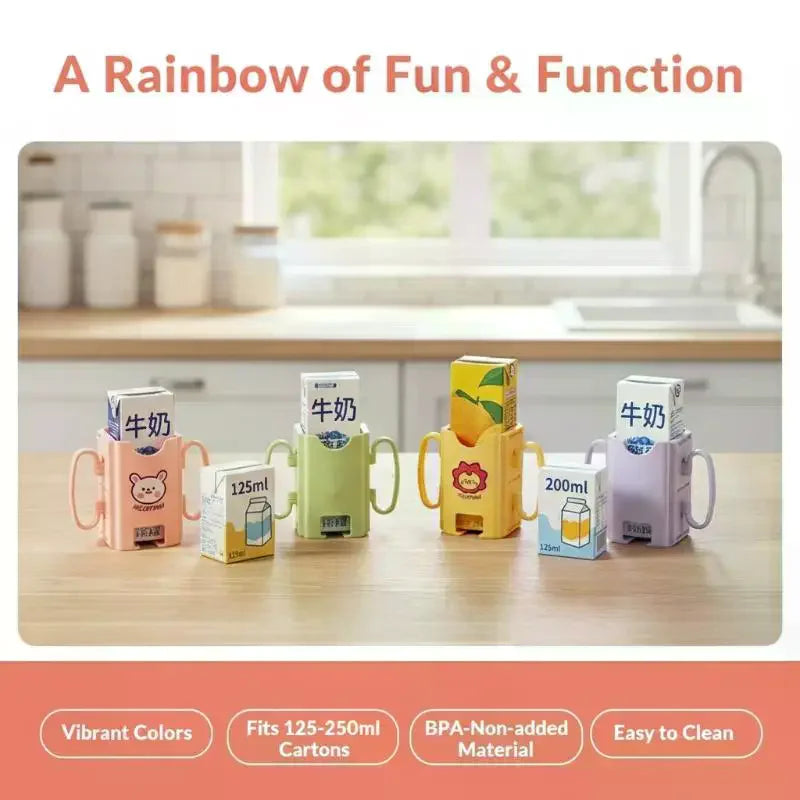 Anti-squeeze Cup Holder Adjustable Milk Juice Box Portable Drink Home Qme