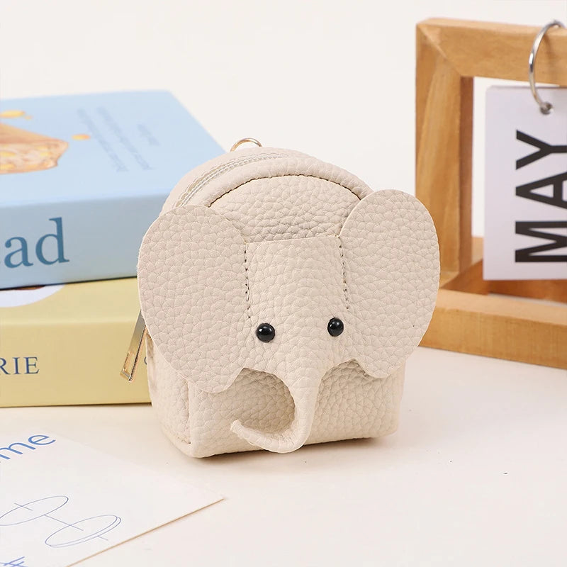 PU Leather Elephant Money Bag Women Coin Purse With Key Ring Multifunctional Zipper Storage Bags Key Case Qme style 16