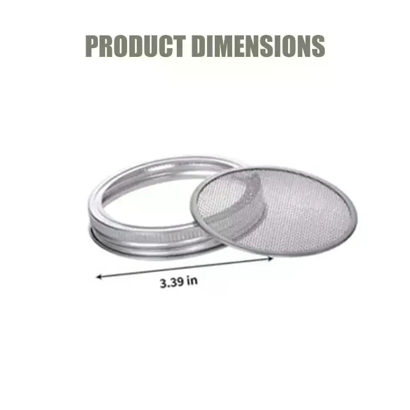 Sprouting Lids For Wide Mouth Jars 304 Stainless Steel Sprout Lids With Fine Mesh Reusable Seed Sprouting Kit for Healthy Food Qme
