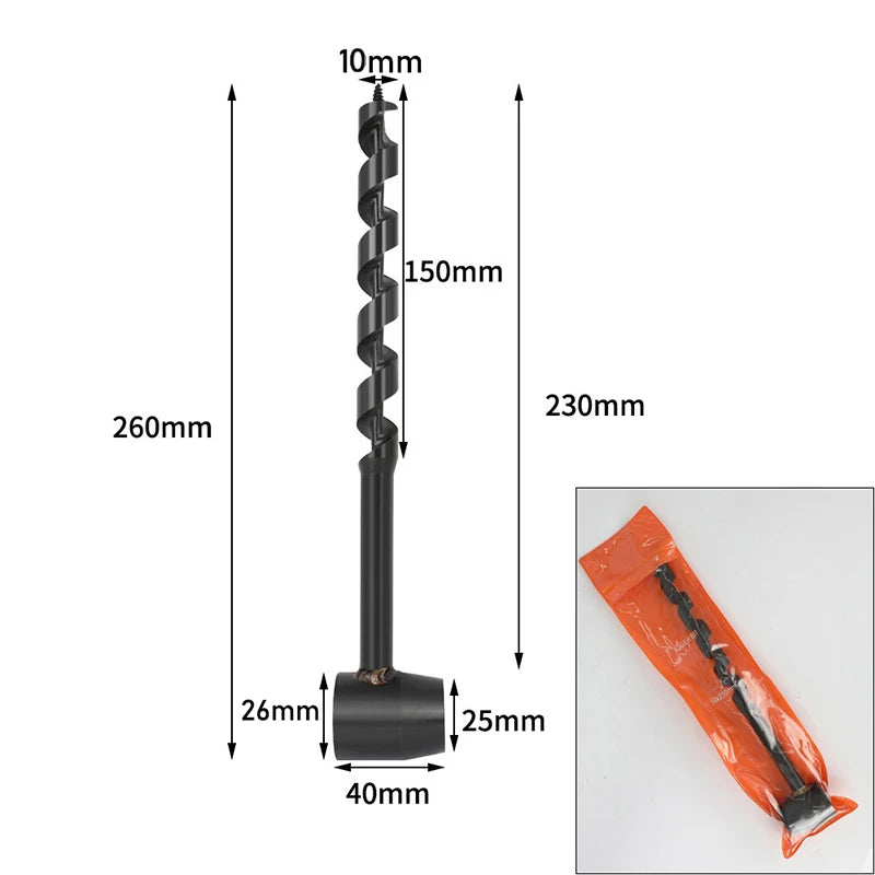 Outdoor Extended Drill Bit Hand Wood Punch Manual Auger Bush-craft Qme A1