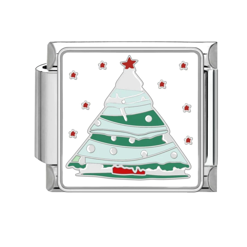 Fashion 2025 Colorful Christmas Socks Snowman Deer Italian Charms Fit 9mm Stainless Steel Women Fashion Bracelet DIYJewelry Gift Qme Style 11