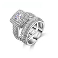 925 Sterling Silver Color Engagement Ring Romantic Fashion Jewelry Cubic Zircon Bezel Set Decoration for Women Girls Wholesale Qme 6