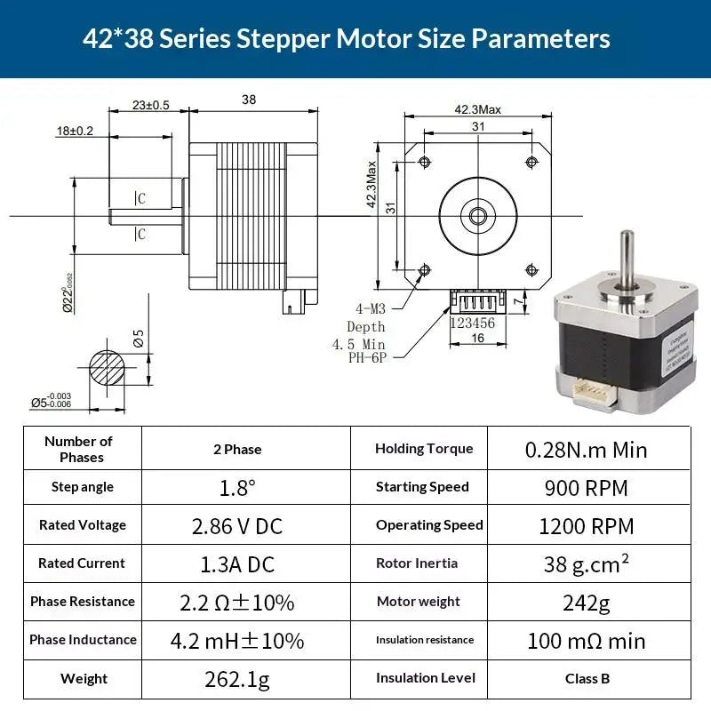 1.0A 12V 14N.cm CNC Laser Engraver Motor 3D Printer Extruder 4 Lead For Nema 17 22mm 42 Stepper Motor 42*42*23mm Qme A7