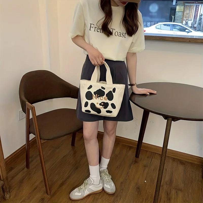1 Canvas Bag Women's Handbag Office Worker's Bento Rice Box Student's Qme