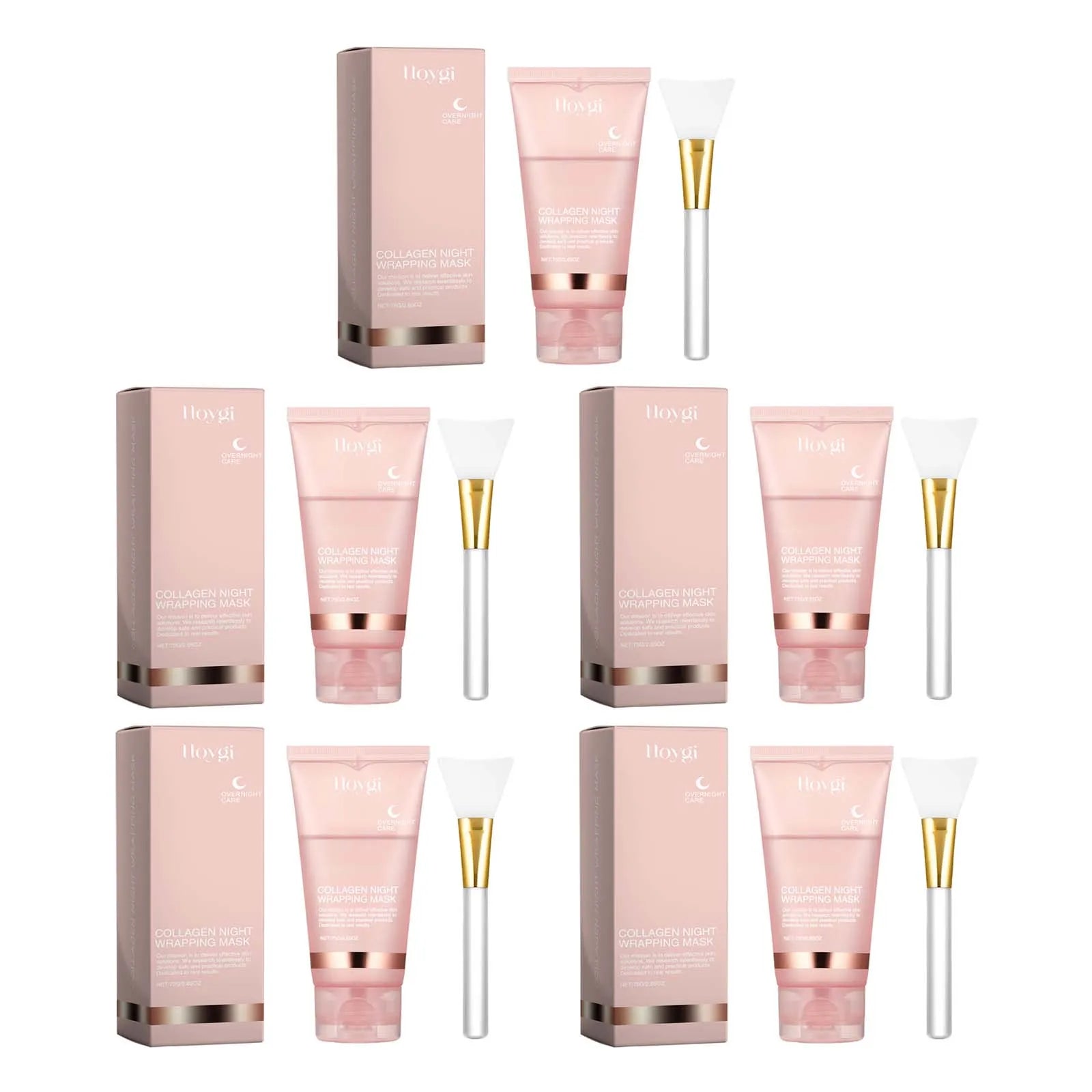 Deep Collagen Mask Peel Off Mask Anti Wrinkle Lifting Face Skin Care Masks Bio Pack Night Wrapping Woman Overnight Skin Hydrates Qme 5 Sets