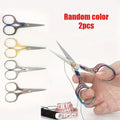 Small Sewing Scissors Sharp Embroidery Crochet Scissors, Accessories Yarn Fabric Scissors for Needlework Arts & Crafts DIY Tools Qme Random color 2pcs