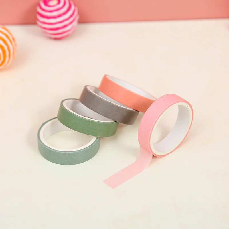 10mm*2m 5 Roll Kawaii Cartoon Washi tape Set Diy Decorative collage Diary Album Scrapbooking material Creativity Decor tape Qme